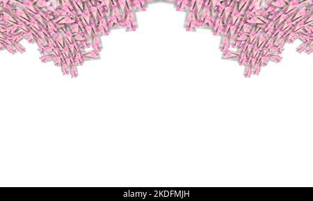 Eine abstrakte rosa Formen auf weißem Hintergrund Stockfoto