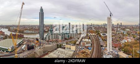 London Panorama Skyline und die Themse von Vauxhall Stockfoto