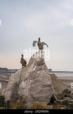 Kormoranskulptur - The Tern Project, Morecambe, Lancashire, Großbritannien Stockfoto