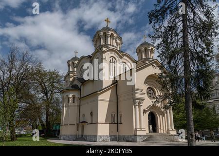 Die Kathedrale der Heiligen Kyrill und Methodius im Trubar Park, Ljubljana, Slowenien Stockfoto