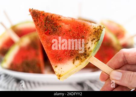 Chili Limette Wassermelone knallt Stockfoto