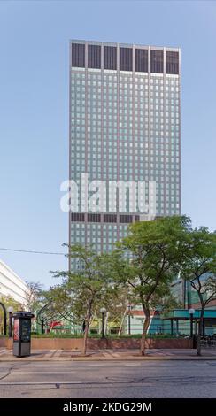 Der Erieview Tower wird als Cleveland W Hotel, W Apartments und Geschäftsbüros umentwickelt. Stockfoto