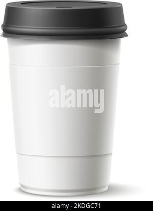 Realistische Einweg-Kaffeetasse. Unbeschriftete Markendarstellung Stock Vektor