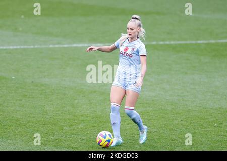 Alisha Lehmann #7 von Aston Villa in Besitz während des Fa Women's Super League Spiels Liverpool Women gegen Aston Villa Women im Prenton Park, Birkenhead, Großbritannien, 6.. November 2022 (Foto by Phil Bryan/News Images) Stockfoto