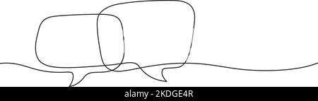 Nachrichtenblase in einer Zeile. Zeichnen von Gesprächselementen für Art Message. Kommunikation Sprachwolken, leerer Dialogtext aufgeräumtes Vektordesign Stock Vektor