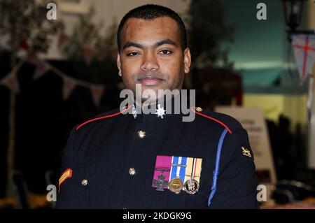 Johnson Beharry VC. Ideal Home Show, Earls Court, London. VEREINIGTES KÖNIGREICH Stockfoto