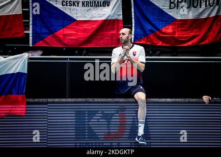 Prag, Tschechische Republik. 06.. November 2022. Jan Brutovsky aus der Slowakei nach dem UNIF Futnet World Championship Männer-Dreikampf Tschechien gegen Slowakei, Prag, Tschechische Republik, 6. November 2022. Quelle: Jaroslav Svoboda/CTK Photo/Alamy Live News Stockfoto