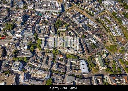 Luftaufnahme, City Business Center am Limbecker Platz, Rottstraße, Gänsemarkt, Pferdemarkt, katholische Kirche St. Gertrud, evang. Kreuzeskirche, City Cen Stockfoto