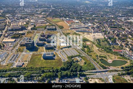 Luftaufnahme, thyssenkrupp Quarter, Krupp Park, West Quarter, Essen, Ruhrgebiet, Nordrhein-Westfalen, Deutschland, DE, Lebensmittel, Europa, Luftfotografie, Stockfoto