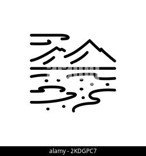 Arktisches Symbol mit schwarzer Linie. Naturlandschaft. Piktogramm für Webseite. Stock Vektor