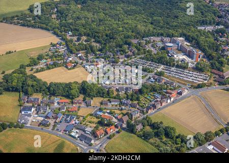 Luftaufnahme, St. Barbara Klinik Hamm-Heessen, Baustelle mit Erweiterung, Mischgebiet zwischen Vogelstraße, Ahlener Straße und Enniger Weg, Heesse Stockfoto