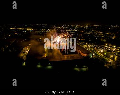 Drone Long Exposure Fotos der Feuerwerksschau 2022 Stockfoto