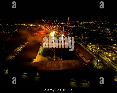 Drone Long Exposure Fotos der Feuerwerksschau 2022 Stockfoto