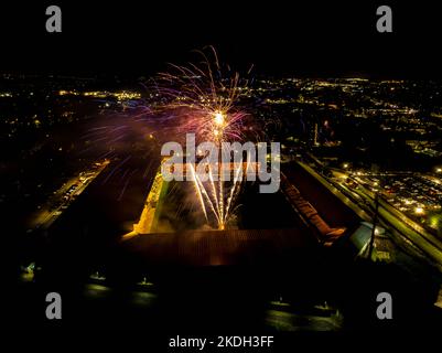 Drone Long Exposure Fotos der Feuerwerksschau 2022 Stockfoto