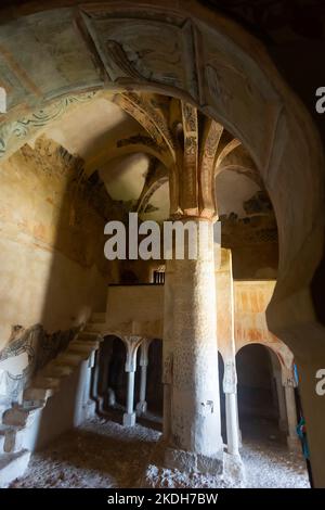 Hermitage von San Baudelio, Provinz Soria, Castilla y Leon, Spanien. Innendetails. Stockfoto