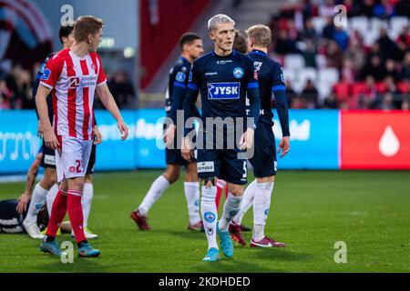 Aalborg, Dänemark. 06.. November 2022. Oliver Sonne (5) von Silkeborg, WENN er während des Superliga-Spiels 3F zwischen Aalborg Boldklub und Silkeborg IM Aalborg Portland Park in Aalborg gesehen wurde. (Foto: Gonzales Photo/Alamy Live News Stockfoto