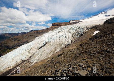 Berg Tronador und Gletscher von Alerce und Castano Overa Stockfoto