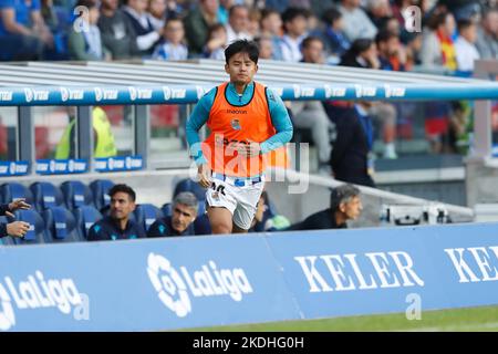 San Sebastian, Spanien. 6.. November 2022. Takefusa Kubo (Sociedad) Fußball: Spanisches Spiel der Liga Santander zwischen Real Sociedad 1-1 Valencia CF in der reale Arena in San Sebastian, Spanien. Quelle: Mutsu Kawamori/AFLO/Alamy Live News Stockfoto