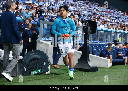 San Sebastian, Spanien. 6.. November 2022. Takefusa Kubo (Sociedad) Fußball: Spanisches Spiel der Liga Santander zwischen Real Sociedad 1-1 Valencia CF in der reale Arena in San Sebastian, Spanien. Quelle: Mutsu Kawamori/AFLO/Alamy Live News Stockfoto