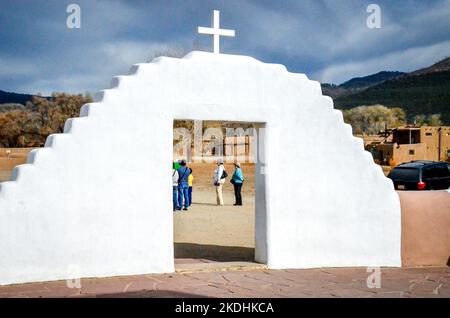 San Geronimo Kirche in Taos Pueblo, New Mexico Stockfoto