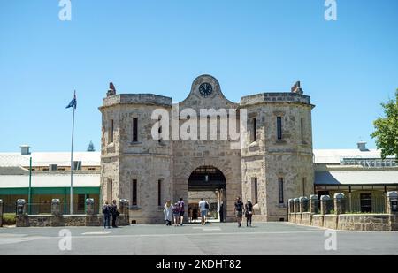 Blick auf das Gefängnis von Fremantle in der Nähe von Perth in Western Australia entfernt, jetzt ein Memorial Museum und UNESCO-Welterbe Stockfoto