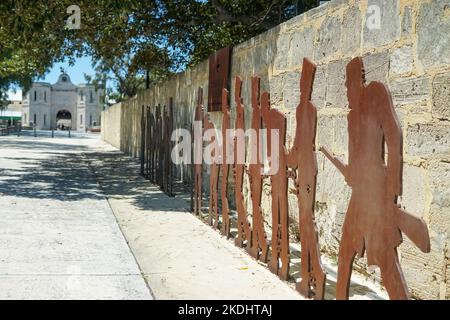 Blick auf das Gefängnis von Fremantle in der Nähe von Perth in Western Australia entfernt, jetzt ein Memorial Museum und UNESCO-Welterbe Stockfoto