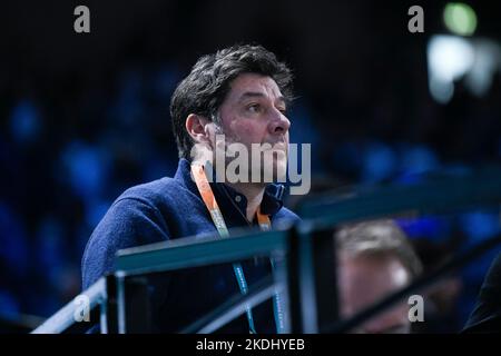 Paris, Frankreich. 06.. November 2022. Sebastien Grosjean beim Finale des Rolex Paris Masters, ATP Masters 1000 Tennisturniers, am 6. November 2022 in der Accor Arena in Paris, Frankreich. Foto von Victor Joly/ABACAPRESS.COM Quelle: Victor Joly/Alamy Live News Stockfoto