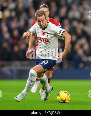 London, Großbritannien. 6.. November 2022. London, Großbritannien. 06.. November 2022. 06 Nov 2022 - Tottenham Hotspur gegen Liverpool - Premier League - Tottenham Hotspur Stadium Tottenhams Harry Kane während des Spiels gegen Liverpool. Bildnachweis: Mark Pain/Alamy Live News Stockfoto