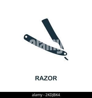Rasiermesser-Symbol. Monochrom einfaches Barber Shop Symbol für Vorlagen, Webdesign und Infografiken Stock Vektor
