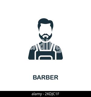 Friseur-Ikone. Monochrom einfaches Barber Shop Symbol für Vorlagen, Webdesign und Infografiken Stock Vektor