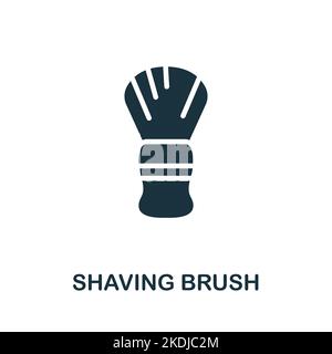 Symbol für Rasierpinsel. Monochrom einfaches Barber Shop Symbol für Vorlagen, Webdesign und Infografiken Stock Vektor