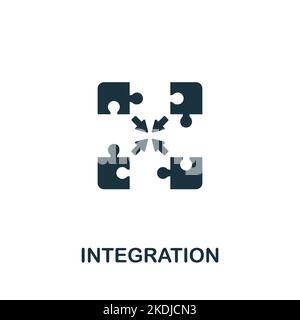 Integrationssymbol. Monochromes Simple Business Intelligence-Symbol für Vorlagen, Webdesign und Infografiken Stock Vektor