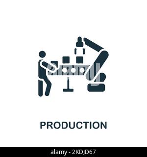 Produktionssymbol. Monochrom Simple Company Structure Icon für Vorlagen, Webdesign und Infografiken Stock Vektor