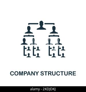 Symbol für die Unternehmensstruktur. Monochrom Simple Company Structure Icon für Vorlagen, Webdesign und Infografiken Stock Vektor