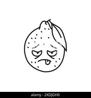 Symbol für müde Zitronenfarbe. Maskottchen der Emotionen Stock Vektor