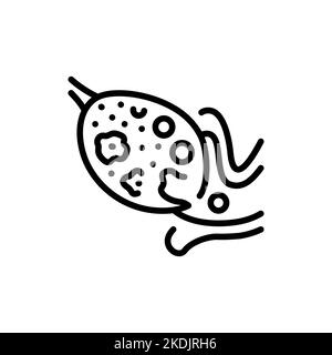 Symbol für die schwarze Linie des Eisprungs. Düngung. Stock Vektor