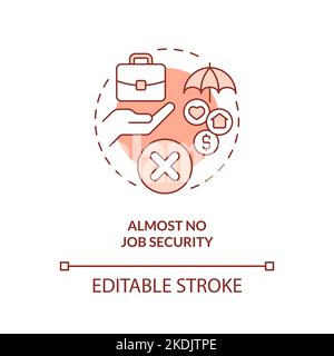 Rotes Symbol für fehlende Jobsicherheit Stock Vektor