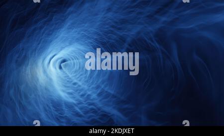 Weltraumtunnel in den Hyperraum, der sich durch Zeit und Raum bewegt. Hyper-Sprung eines Raumschiffs. 3D Rendern Stockfoto