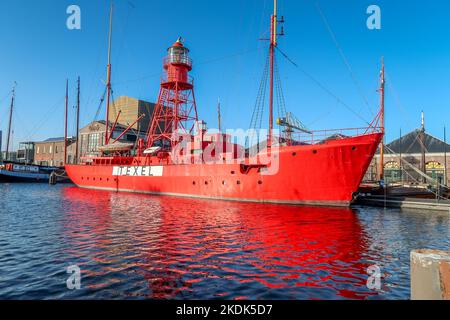 Den Helder, Niederlande. Oktober 2022. Die ehemalige Werft des Helders, heute Museumshafen Willemsoord. Hochwertige Fotos Stockfoto