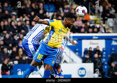 Odense, Dänemark. 06.. November 2022. Kevin Tshiembe (18) von Broendby, DER WÄHREND des Superliga-Spiels 3F zwischen Odense Boldklub und Broendby IF im Nature Energy Park in Odense zu sehen war. (Foto: Gonzales Photo/Alamy Live News Stockfoto