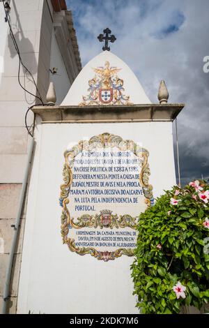 Gedenkstätte für Menschen, die während der politischen Krise in Portugal zwischen 1383 und 1385 im Bürgerkrieg ums Leben kamen, Tavira, Algarve, Portugal Stockfoto