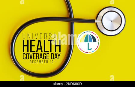 Der Universal Health Coverage Day (UHC) wird jedes Jahr am 12. Dezember beobachtet. Stockfoto