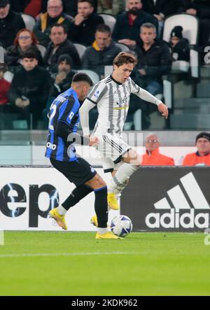 Federico Chiesa von Juventus FC während der italienischen Serie A, Fußballspiel zwischen Juventus FC und Inter FC, am 06. November 2022, im Allianz Stadium, Turin, Italien Foto Nderim Kaceli Stockfoto