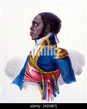 Toussaint-Louverture (1743-1803) haitianischer Politiker und Offizier - Portrait de Francois Dominique Toussaint dit 'Toussaint-Louverture' (Toussaint Louverture, 1743-1803), homme d'état haitien. Stockfoto