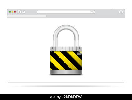 Ein Browserfenster mit einem Schloss Stock Vektor