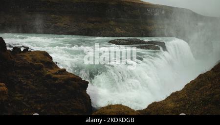 Gullfoss Wasserfall in Island Stockfoto