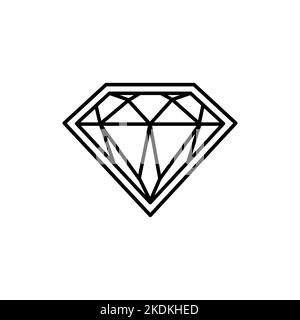 Symbol für die Diamantschlitz-Farblinie. Spielkasino. Stock Vektor