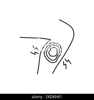 Symbol für Kapillarblutungen aus der Beinfarbe. Verletzungskonzept. Stock Vektor