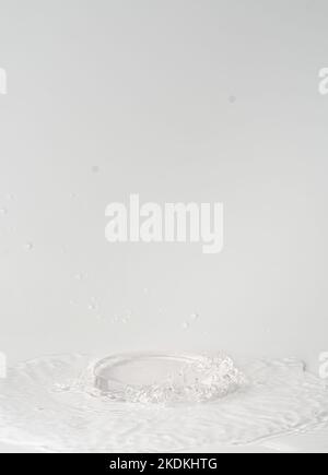 Leeres Glas Kreis Podium Stockfoto