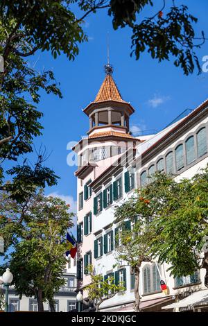 Blick auf die Straße rund um Funchal, Madeira, Portugal. Stockfoto